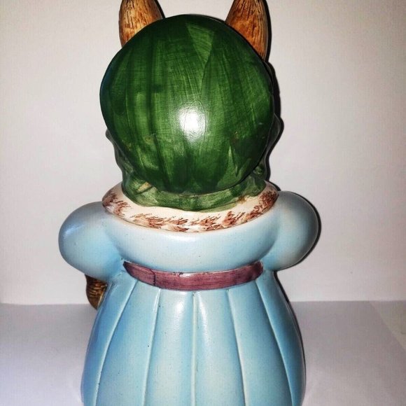 1980s Cookie Jar Easter Mrs Rabbit With Real Like Eyes - Picture 6 of 9